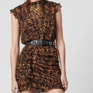 All Saints Hali Animal Print Dress Size US 10